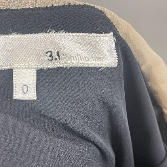 3.1 Phillip Lim Womens Silk Dress Size 0 Black Cream Embellished Flowy Cocktail - Picture 13 of 14